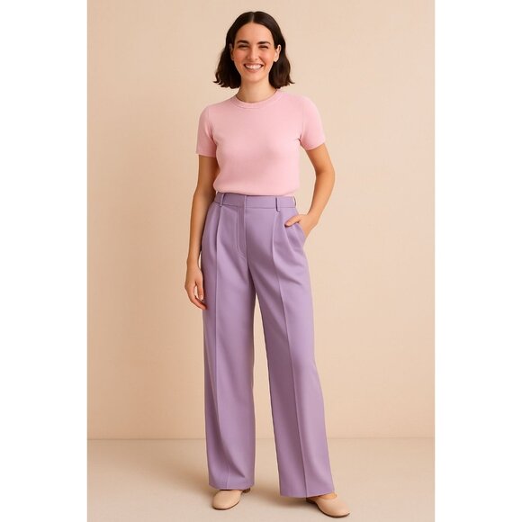 Lavender Wide Leg Pants - Picture 1 of 6
